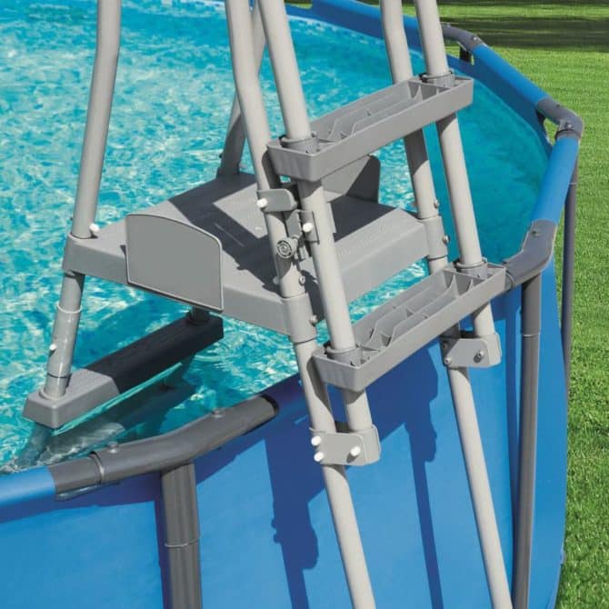 Escalera Plegable para Piscina Desmontable Bestway con Altura 132 cm y Escalones Antideslizantes - Imagen 2