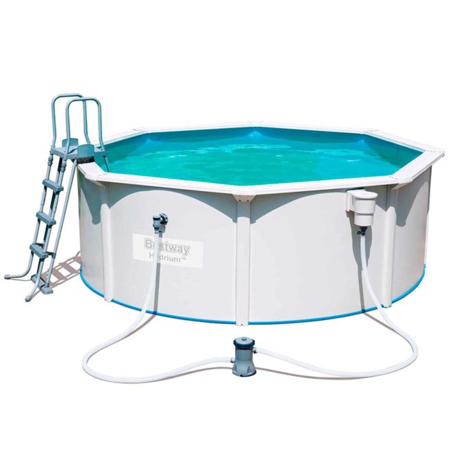 Piscina Desmontable de Acero Bestway con Depuradora de Cartucho 360x120 cm Hydrium Con Escalera y Tapiz de Suelo - Imagen 5