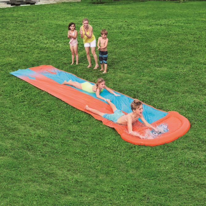 Pista Deslizante Hinchable Bestway H2O Go! Doble Naranja/Azul 549 cm - Imagen 4