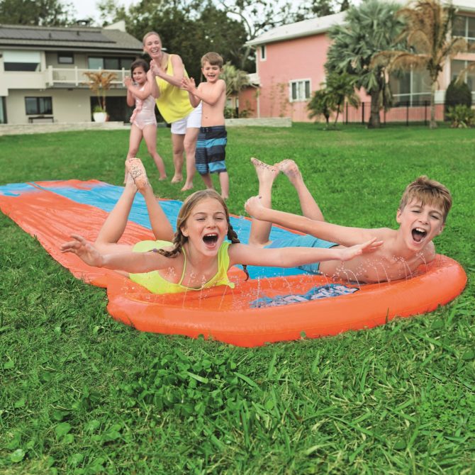 Pista Deslizante Hinchable Bestway H2O Go! Doble Naranja/Azul 549 cm - Imagen 5