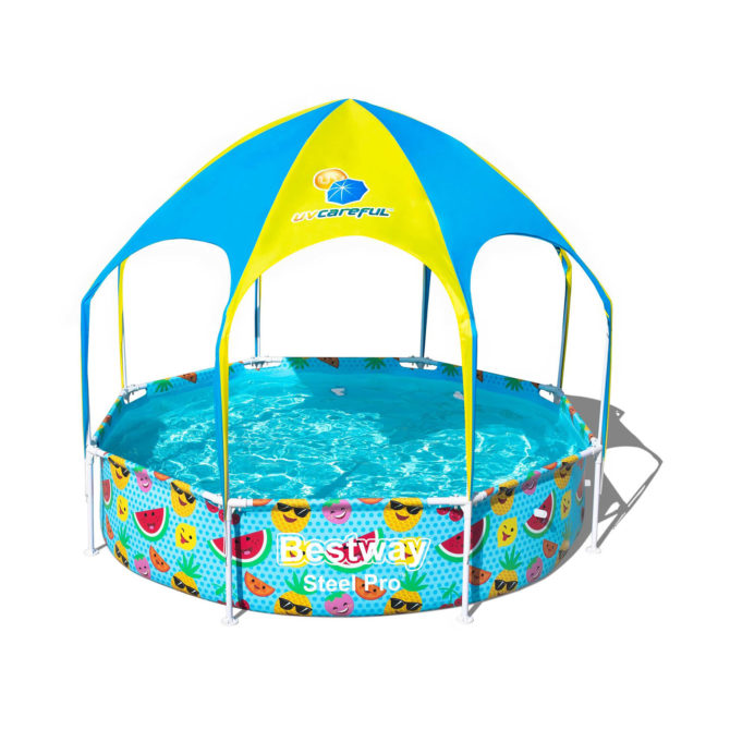 Piscina Desmontable Tubular Infantil Bestway Splash-In-Shade 244x51 cm con Parasol