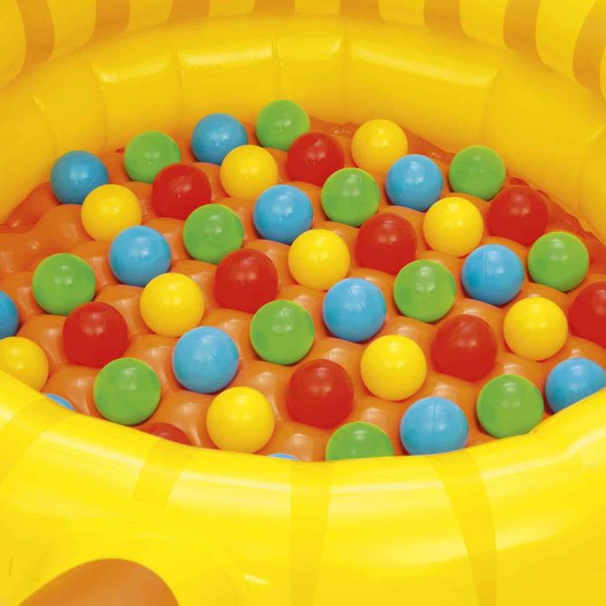 Piscina de Bolas Hinchable Infantil León con 50 Bolas de Colores Bestway 111x98x61,5 cm - Imagen 2