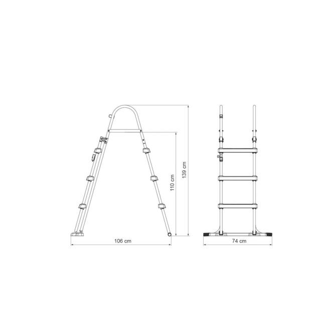 Escalera para Piscina Desmontable Bestway de 107 cm - Imagen 2