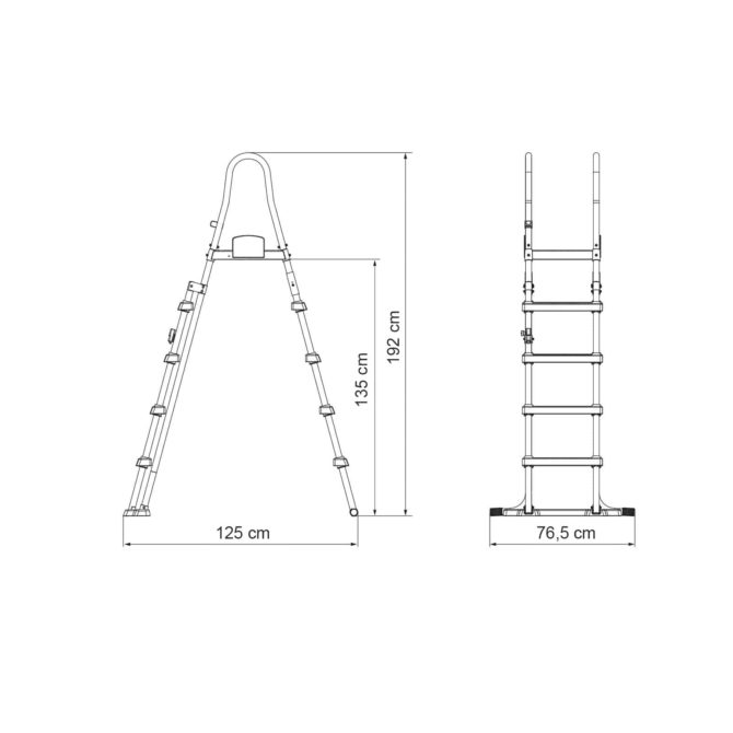 Escalera para Piscina Desmontable Bestway de 132 cm con Plataforma - Imagen 2