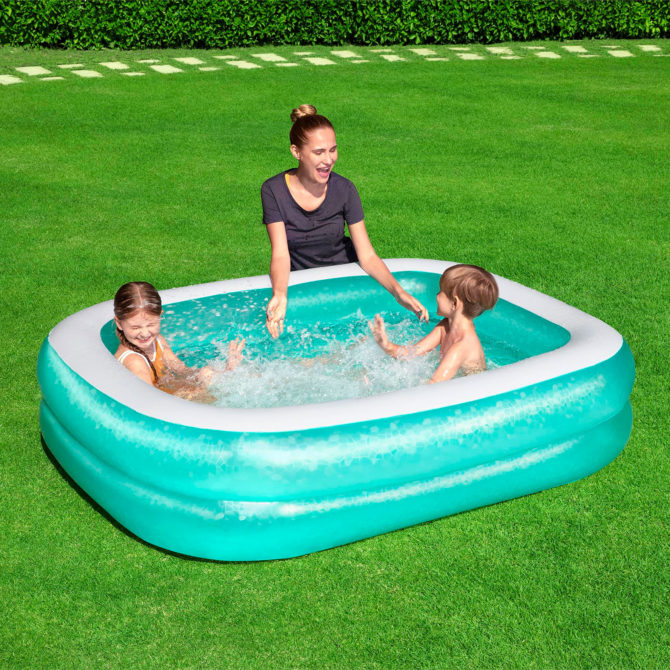 Piscina Hinchable Autoportante Infantil Bestway 201x150x51 cm Diseño Blue Rectangular H2OGO Rápida Instalación - Imagen 2