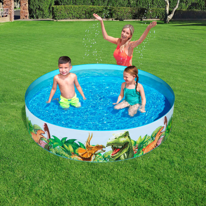 Piscina Autoportante Infantil Bestway Fill N' Fun 183x38 cm Diseño Dinosaurios Rápida Instalación Edad Mayores de 2 Años - Imagen 2