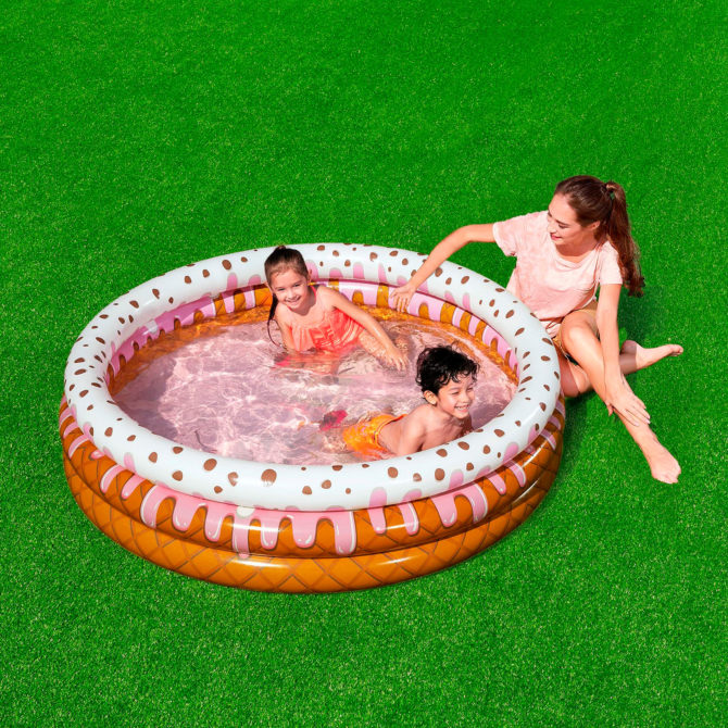 Piscina Hinchable Autoportante Infantil Bestway 160x38 cm Diseño Helado Rápida Instalación Mayores de 2 Años - Imagen 2