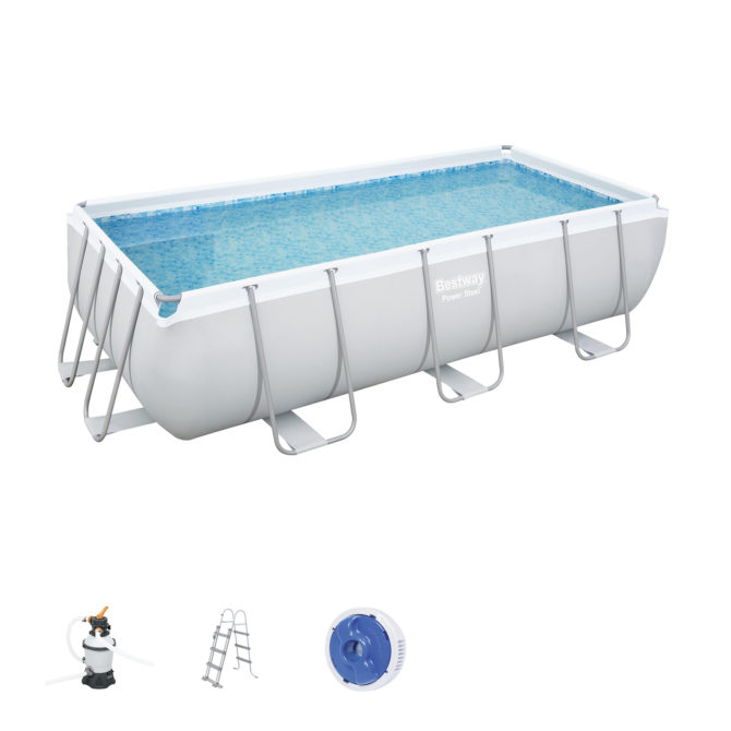 Piscina Desmontable Tubular Bestway Power Steel 404x201x100 cm Depuradora de Arena de 3.028 L/H