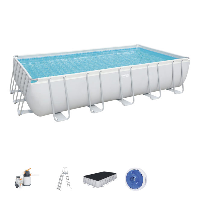 Piscina Desmontable Tubular Bestway Power Steel 671x366x132 cm Depuradora de Arena de 5.678 L/H