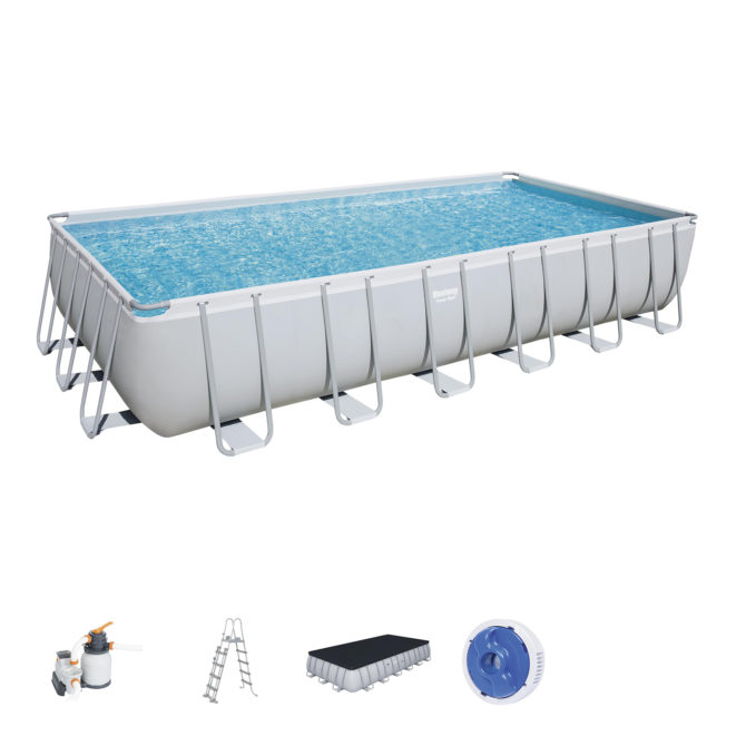 Bestway Power Steel 732 x 366 x 132 cm (732 x 366 x 132 cm) Piscina tubular acima do solo com filtro de areia 5678 L/H