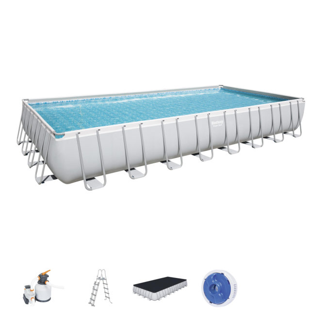 Conjunto de Piscina Desmontável Bestway® Power Steel™ de 9,56 m x 4,88 m x 1,32 m com Bomba de Filtro de Areia