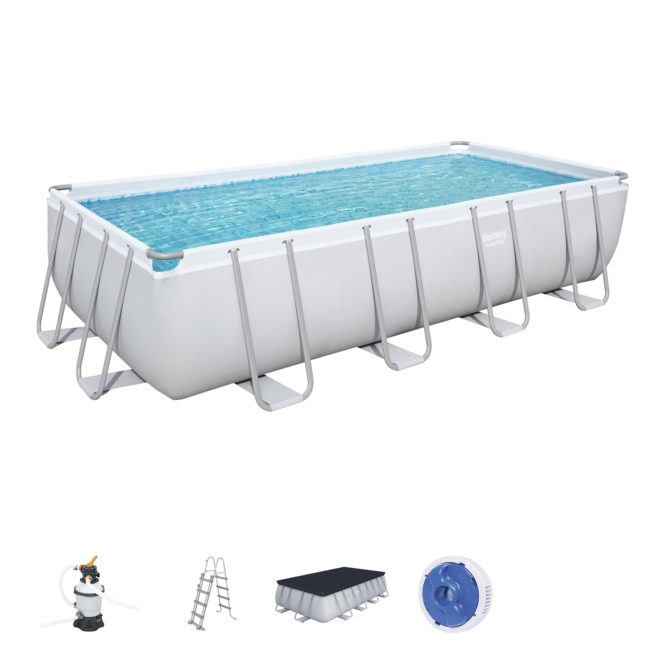 Piscina Desmontable Tubular Bestway Power Steel 488x244x122 cm Depuradora de Arena de 3.028 L/H