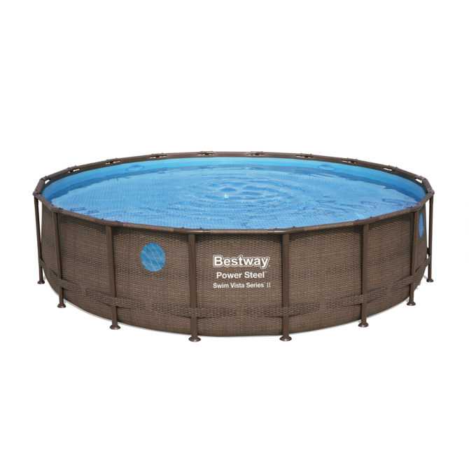 Piscina Desmontable Tubular Bestway Power Steel Swim Vista Diseño Rattan 549x122 cm Depuradora de cartucho de 5.678 L/H - Imagen 3