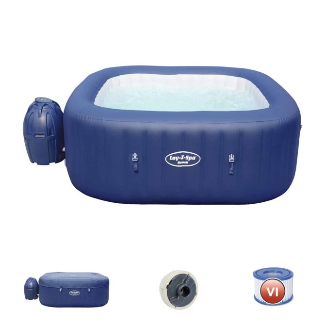 Spa Hinchable Bestway Lay-Z-Spa Hawaii Para 4-6 personas Cuadrado