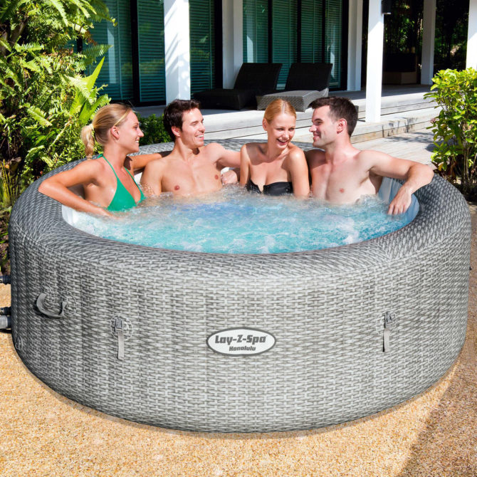 Spa Hinchable Bestway Lay-Z-Spa Honolulu 196x71 cm para 4-6 Personas con Airjet y Cobertor - Imagen 2