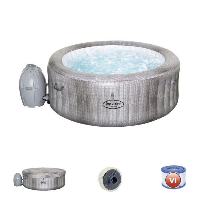 Spa Hinchable Bestway Lay-Z-Spa Cancún 180x66 cm para 2-4 Personas con Airjet y Cobertor