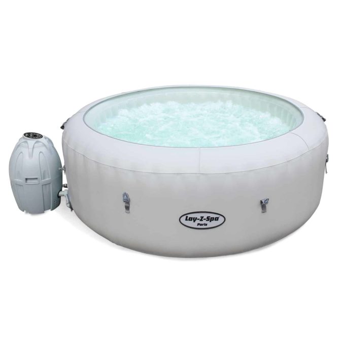 Spa Hinchable Bestway Lay-Z-Spa Paris 196x66 cm para 4-6 Personas con Airjet, Luz LED, Cobertor y Mando a Distancia - Imagen 5