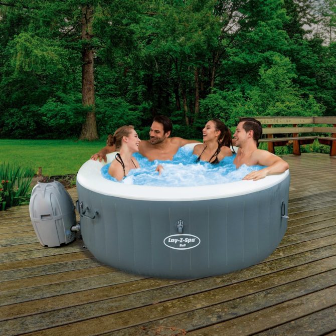 Spa Hinchable Bestway Lay-Z-Spa Tahiti 180×66 cm para 2-4 personas con Airjet, Luz LED, Cobertor y Mando a Distancia - Imagen 2