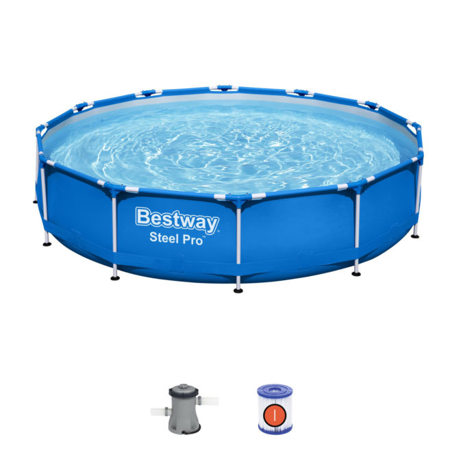 Piscina Desmontable Tubular Bestway Steel Pro 366x76 cm con Depuradora Cartucho 1.249 L/H