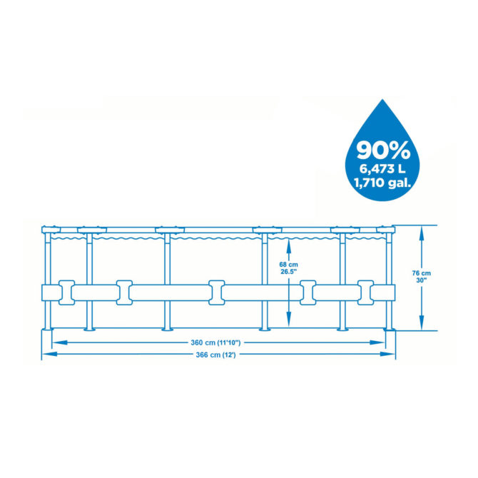 Piscina Desmontable Tubular Bestway Steel Pro 366x76 cm con Depuradora Cartucho 1.249 L/H - Imagen 4