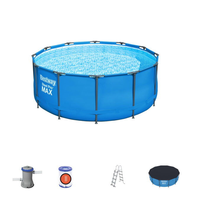 Piscina Desmontable Tubular Bestway Steel Pro Max 366x122 cm Depuradora de cartucho de 2.006 L/H