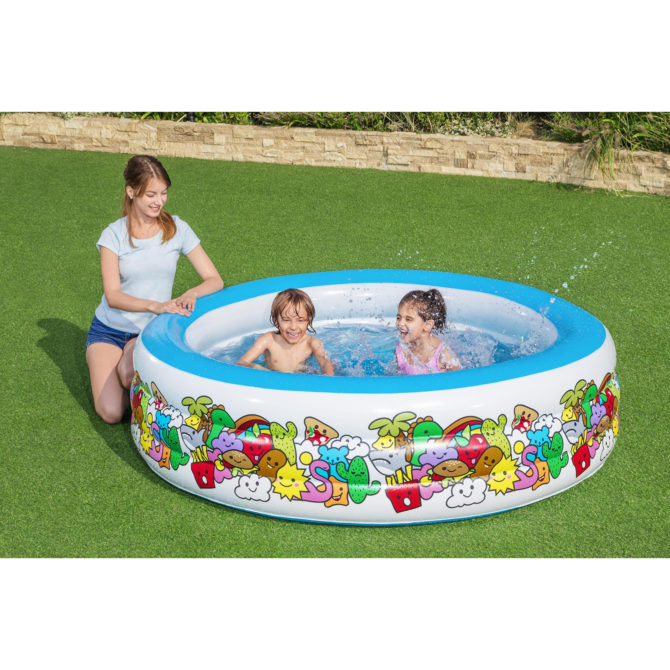 Piscina Hinchable Autoportante Infantil Bestway 193x53 cm Diseño Animales de Colores Edad Mayores de 6 Años - Imagen 2