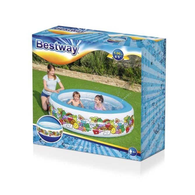 Piscina Hinchable Autoportante Infantil Bestway 193x53 cm Diseño Animales de Colores Edad Mayores de 6 Años - Imagen 5