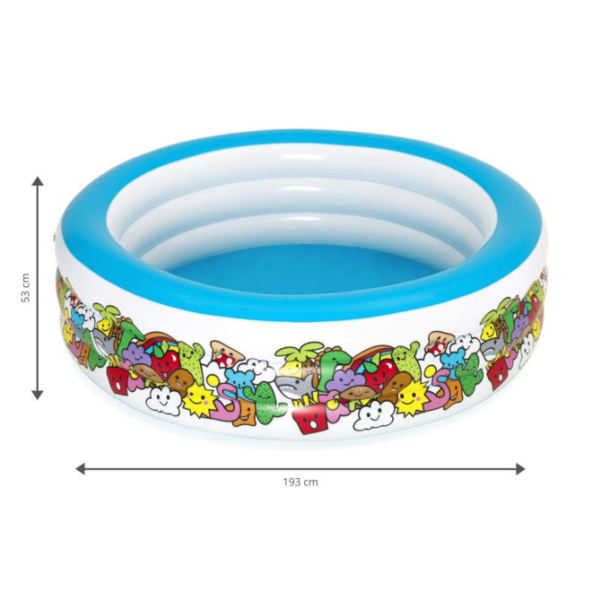 Piscina Hinchable Autoportante Infantil Bestway 193x53 cm Diseño Animales de Colores Edad Mayores de 6 Años - Imagen 4