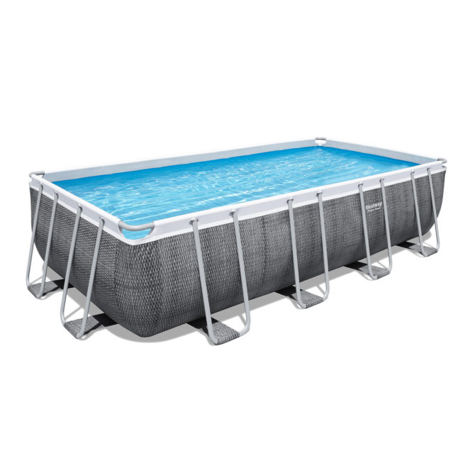 Piscina Desmontable Tubular Bestway Power Steel Diseño Rattan 488x244x122 cm Depuradora de cartucho de 3.028 L/H - Imagen 2