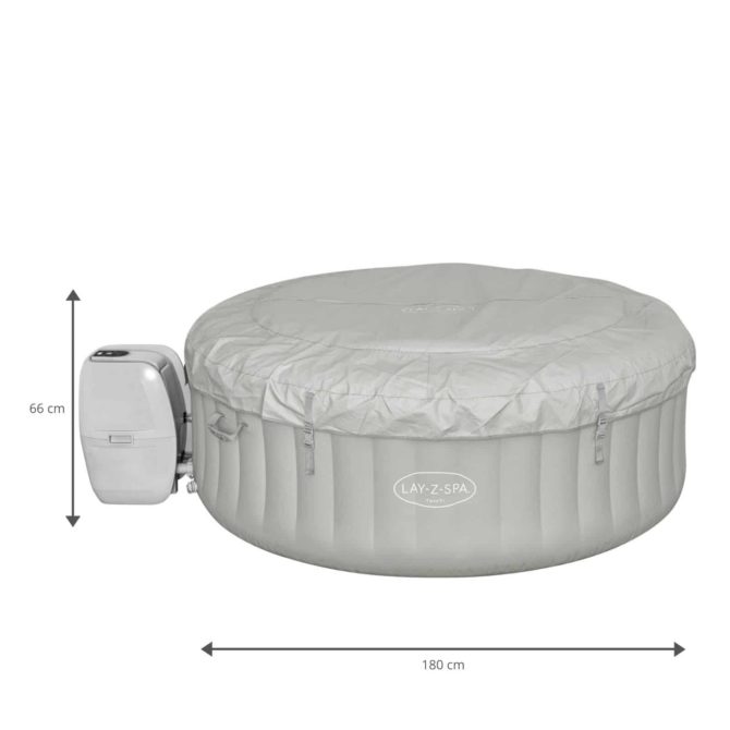 Spa Hinchable Bestway Lay-Z-Spa Tahiti 180×66 cm para 2-4 personas con Airjet, Luz LED y Cobertor - Imagen 4