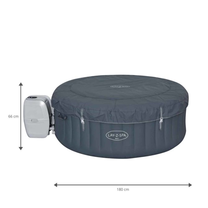 Spa Hinchable Bestway Lay-Z-Spa Bali 180x66 cm para 2-4 Personas con Airjet, Luz LED, Cobertor y Mando a Distancia - Imagen 4