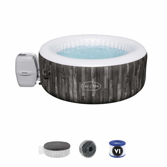 Spa Hinchable Bestway Lay-Z-Spa Bahamas 180x66 cm para 2-4 Personas con Airjet y Cobertor