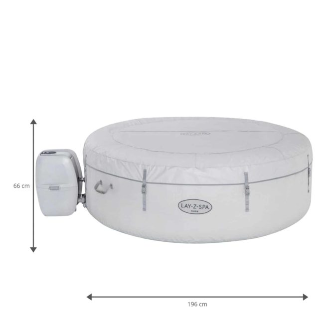 Spa Hinchable Bestway Lay-Z-Spa Paris 196x66 cm para 4-6 Personas con Airjet, Luz LED, Cobertor y Mando a Distancia - Imagen 4