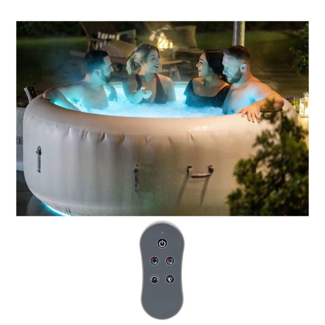 Spa Hinchable Bestway Lay-Z-Spa Paris 196x66 cm para 4-6 Personas con Airjet, Luz LED, Cobertor y Mando a Distancia - Imagen 3