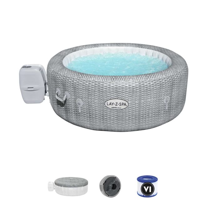 Spa Hinchable Bestway Lay-Z-Spa Honolulu 196x71 cm para 4-6 Personas con Airjet y Cobertor