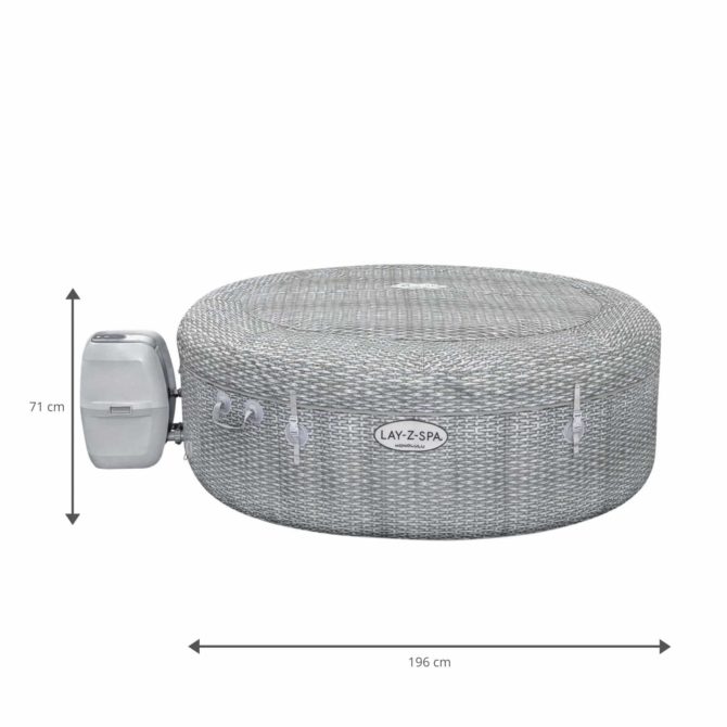 Spa Hinchable Bestway Lay-Z-Spa Honolulu 196x71 cm para 4-6 Personas con Airjet y Cobertor - Imagen 4