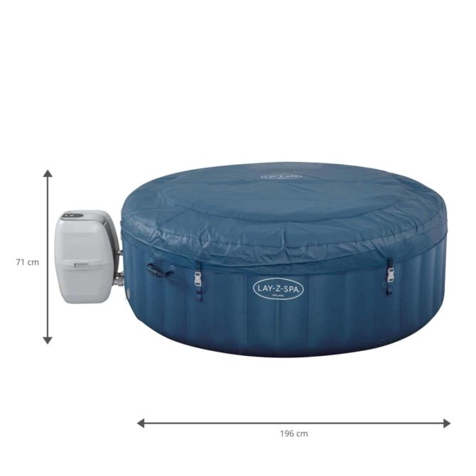 Spa Hinchable Bestway Lay-Z-Spa Milán 190x71 cm para 4-6 Personas con Airjet y Cobertor - Imagen 4