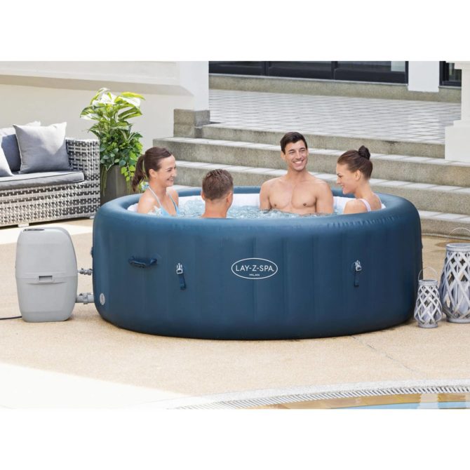 Spa Hinchable Bestway Lay-Z-Spa Milán 190x71 cm para 4-6 Personas con Airjet y Cobertor - Imagen 2