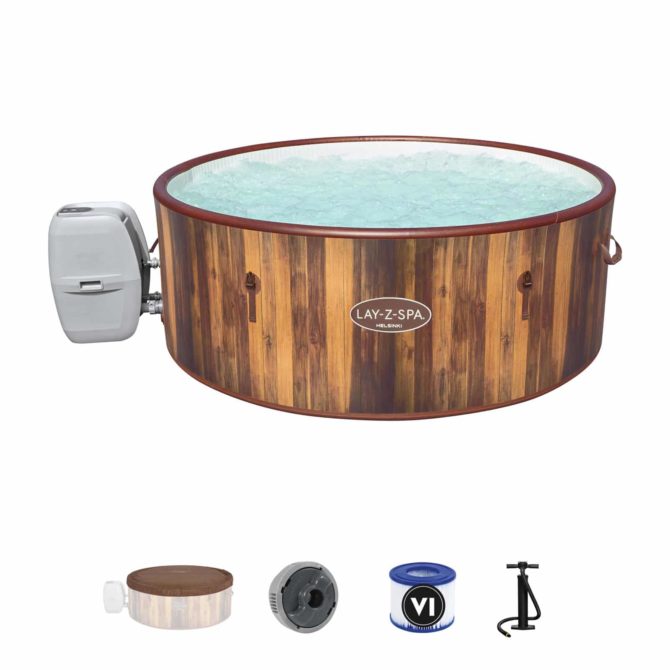 Spa Hinchable Bestway Lay-Z-Spa Helsinki 180x66 cm para 5-7 Personas con Airjet y Cobertor