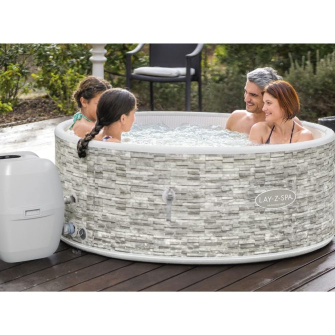 Spa Hinchable Bestway Lay-Z-Spa Vancouver 155x60 cm para 3-5 Personas con Airjet y Cobertor - Imagen 2