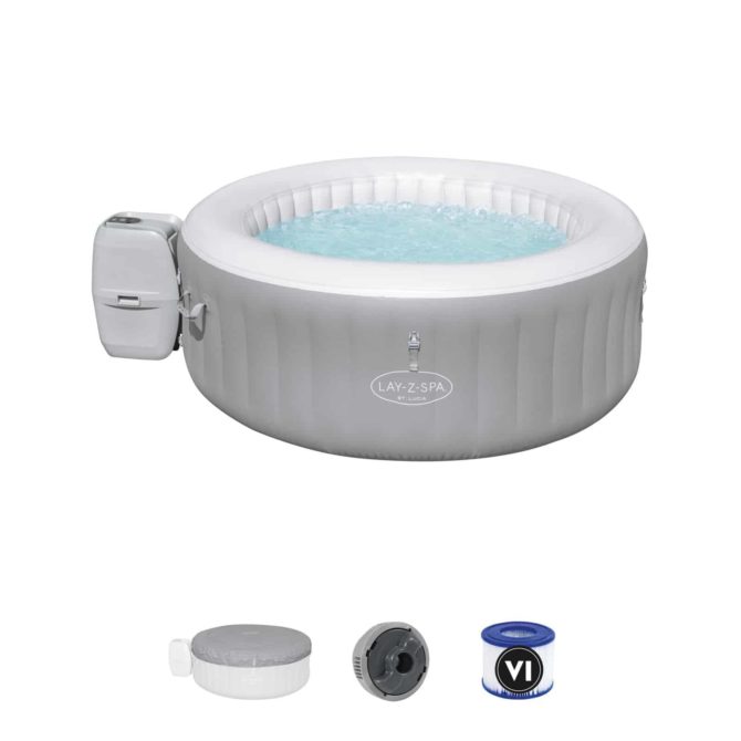 Spa Hinchable Bestway Lay-Z-Spa St Lucia 170x66 cm para 2-3 Personas con Airjet y Cobertor