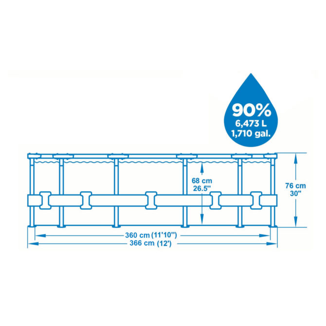 Piscina Desmontable Tubular Bestway Steel Pro Max 366x76 cm con Depuradora Cartucho 1.249 L/H - Imagen 4