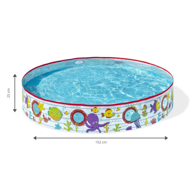 Piscina Hinchable Autoportante Infantil Bestway 122x25 cm Diseño Fondo del Mar Rápida Instalación Edad Mayores de 2 Años - Imagen 4