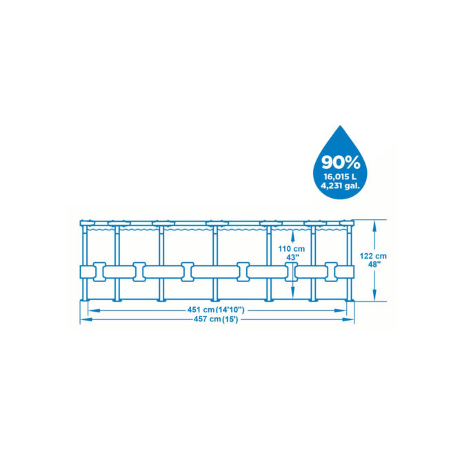 Piscina Desmontable Tubular Bestway Steel Pro Max 457x122 cm con Depuradora Cartucho 3.028 L/H Cobertor y Escalera - Imagen 2