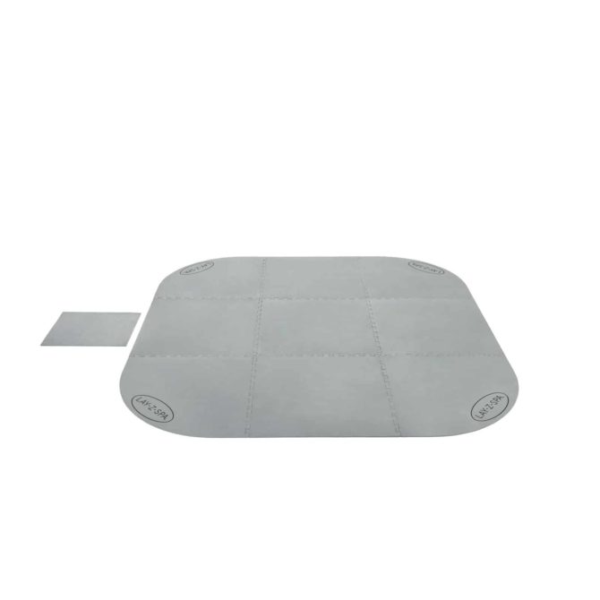 Suelo Protector para Lay-Z-Spa de Bestway Forma Cuadrada 216x216 cm | 10 piezas y Pieza Extra para Depuradora de 40x50 cm