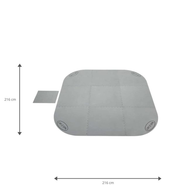 Suelo Protector para Lay-Z-Spa de Bestway Forma Cuadrada 216x216 cm | 10 piezas y Pieza Extra para Depuradora de 40x50 cm - Imagen 3