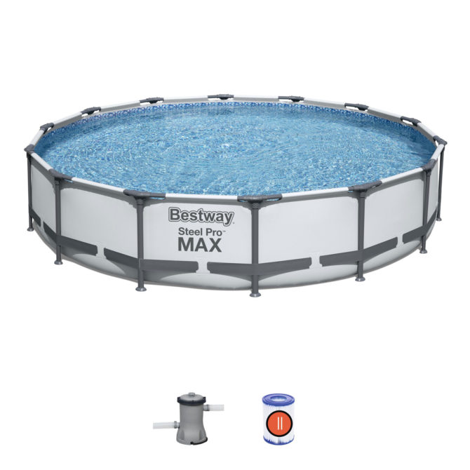 Piscina Desmontable Tubular Bestway Steel Pro Max 427x84 cm con Depuradora Cartucho 2.006 L/H