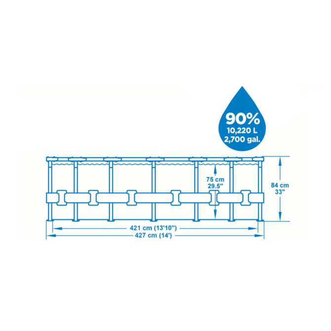 Piscina Desmontable Tubular Bestway Steel Pro Max 427x84 cm con Depuradora Cartucho 2.006 L/H - Imagen 4