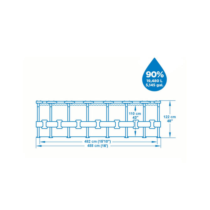 Piscina Desmontable Tubular Bestway Steel Pro Max 488x122 cm con Depuradora Cartucho 5.678 L/H - Imagen 4