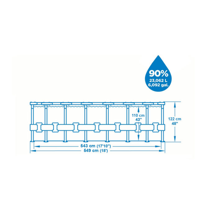 Piscina Desmontable Tubular Bestway Steel Pro Max 549x122 cm con Depuradora Cartucho 5.678 L/H Cobertor y Escalera - Imagen 4